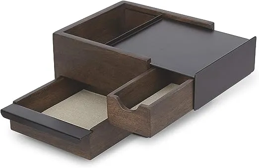 Umbra Mini Stowit Jewelry Box - Modern Keepsake Storage Organizer with Hidden Compartment Drawers