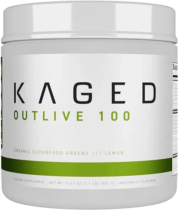 Kaged Outlive 100 Organic Superfood Greens - Lemon - 30 Servings