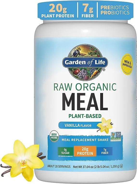 Garden of Life, RAW, Repas biologique, Substitut de repas et boisson, Vanille et chai, 1064 g