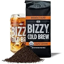 Bizzy Organic Cold Brew Coffee | Breakfast Blend | Coarse Ground Coffee | Medium-Light Roast | Micro Sifted | Specialty Grade | 100% Arabica | 1 LBBizzy Organic Cold Brew Coffee | Breakfast Blend | Co…