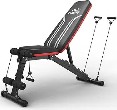 FLYBIRD Adjustable Weight Bench Workout Bench for Home Gym, 15 Degree Decline Si