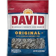 DAVID Roasted and Salted Original Sunflower Seeds, 5.25 oz, 12 Pack