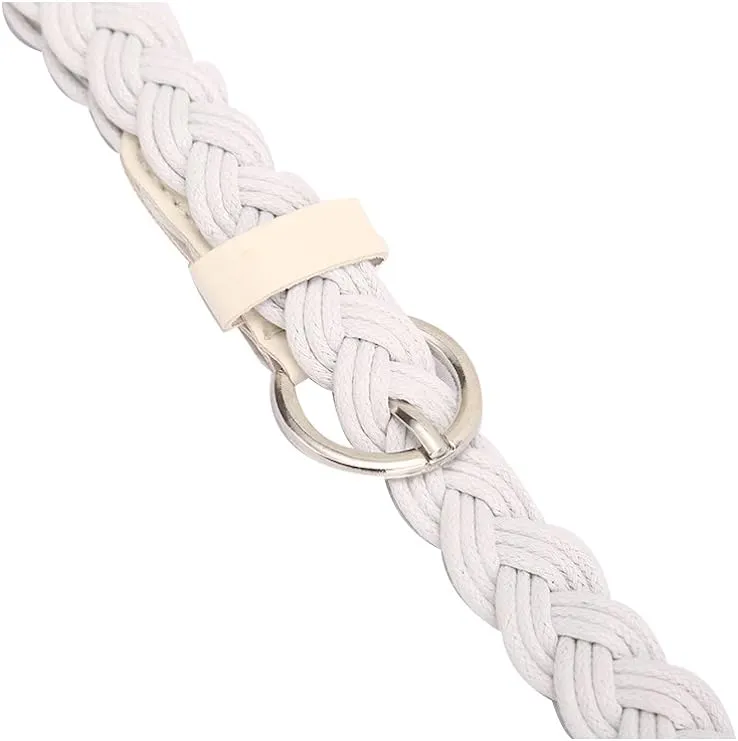 uxcell Women Skinny Braided Belt Adjustable Pin Buckle Weave Casual