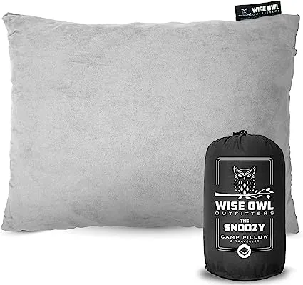 Wise Owl Outfitters Camping Pillow - Camping Essentials and Travel Pillow for Airplanes, Camping, and Travel - Memory Foam Washable Pillow - Small