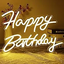 Ajoyferris Happy Birthday Neon Sign Dimmable Light Neon Happy Birthday Sign Happy Birthday Led Sign Happy Birthday Light Up Sign Happy Birthday Sign