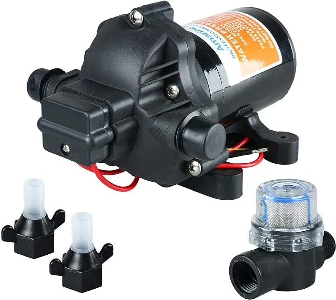 Amarine Made 12v 2.8 GPM 45 PSI Diaphragm Water Pressure Pump for Caravan/RV/...