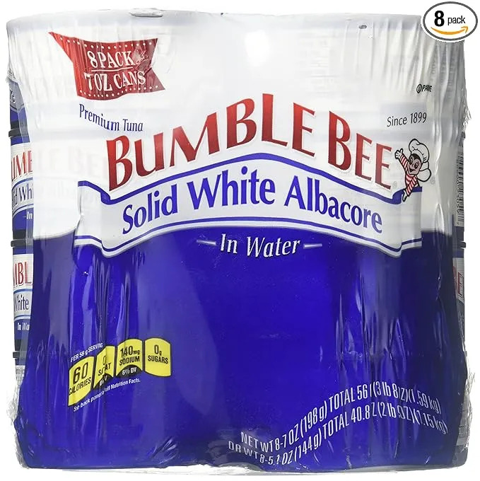 Bumble Bee Tuna in Water, Albacore, Solid White - 8 pack, 7 oz cans