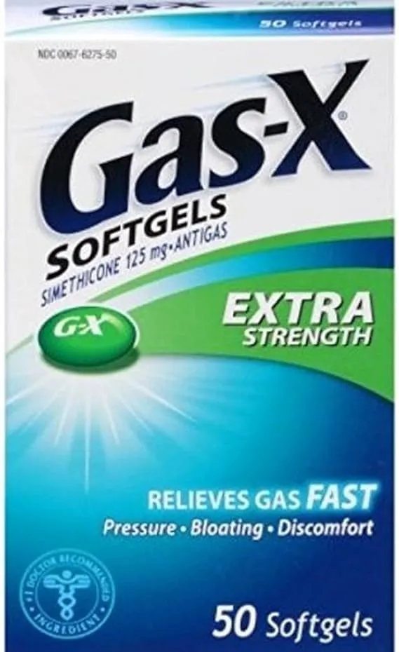 Gas-x Extra Strength, 120 мягких капсул, газы, вздутие живота, облегчение, симетикон 125 мг