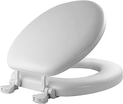 Mayfair 15EC 000 Removable Soft Toilet Seat that will Never Loosen, ROUND - Premium Hinge, White