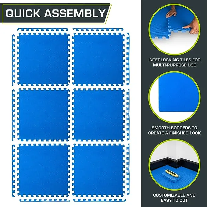 ProsourceFit Extra Thick Puzzle Exercise Mat 1", Eva Foam Interlocking Tiles