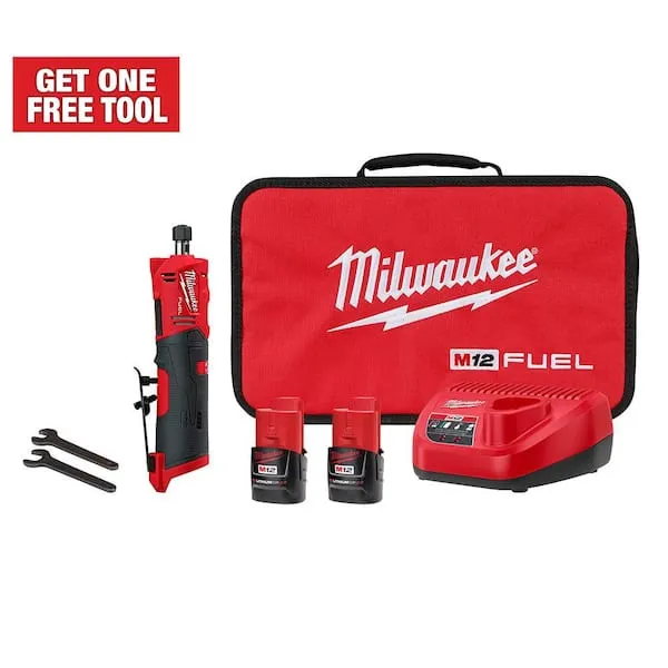 Milwaukee M12 Fuel Straight Die Grinder Kit 2486-22