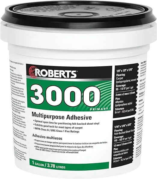 ROBERTS 3000-1 Vinyl and Carpet Adhesive , WhiteROBERTS 3000-1 Vinyl and Carpet Adhesive , White