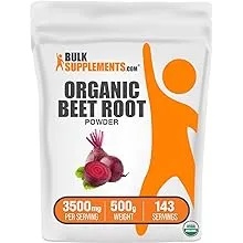 BULKSUPPLEMENTS.COM Organic Beet Root Powder - Beet Juice Organic, Beet Powder Organic, Beetroot Supplement - Vegan & Gluten Free, 3500mg of Organic Beet Powder per Serving, 500g (1.1 lbs)