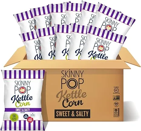 SkinnyPop Kettle Corn Sweet and Salty Popcorn, 5.3 Ounces (Pack of 12)