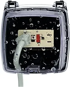 Intermatic WP1020C Weather Proof Two-Gang Plastic Receptacle Cover - Heavy-Duty UV Stabilized Polycarbonate - Clear Finish - Outdoor Electrical Outlet Protection - Complies with Safety Standards - Easy Installation