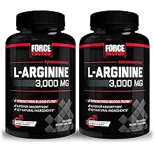 Force Factor L-Arginine, Nitric Oxide Supplement with BioPerine to Help Build Muscle & Support Stronger Blood Flow, Circulation, Nutrient Delivery, & Pumps, L-Arginine 3000mg, 150 Count (Pack of 2)Force Factor L-Arginine, Nitric Oxide Supplement with Bio