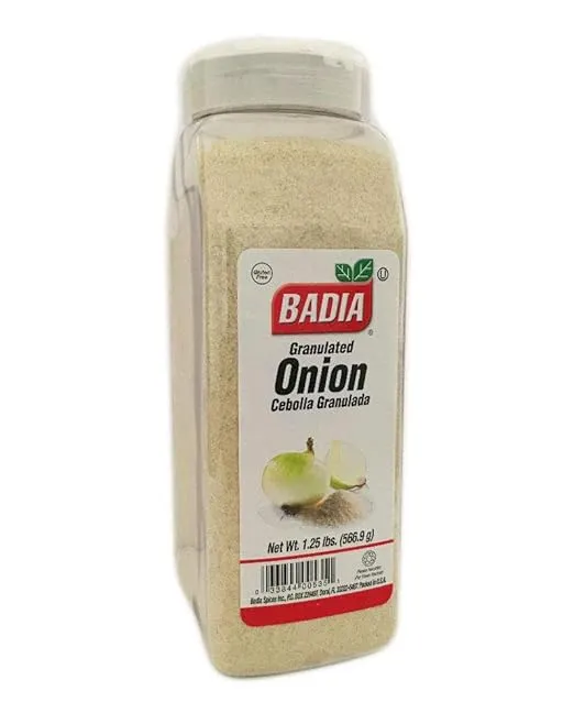 Badia 1.25 lb Bottle-Onion Granulated Powder / Cebolla Granulada en Polvo Kosher