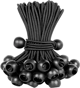 Ball Bungee Cords 6 Inch Bungee Cord with Balls, 50 PCS Heavy Duty Bungie Cord Balls Canopy Tarp Tie Down Bungee Balls for Camping, Shelter,Cargo,Tent Poles UV Resistant