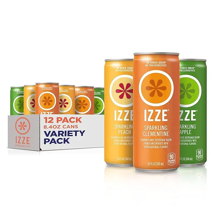 Izze Sparkling Juice, Variety Pack - 12 pack, 8.4 fl oz cans