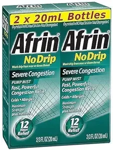 Afrin No Drip Severe Congestion Pump Mist 15 mL (Pack of 6) 