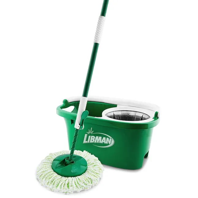 Libman Spin Mop and Bucket, All in One Kit with Premium Microfiber Mop Head