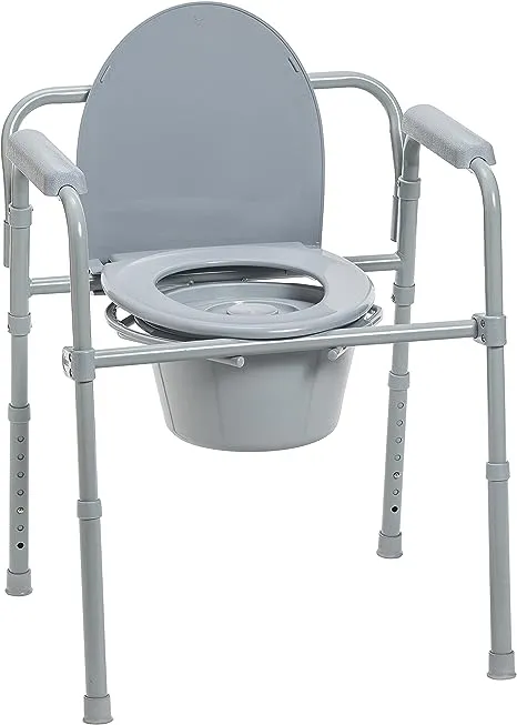 Drive Medical Folding Steel Bedside Commode 11148-1