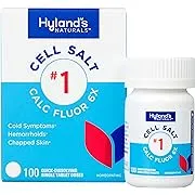 Hyland's Naturals Cell Salt No. 1 Calc Fluor 6X Tablets, Natural Relief of Colds, Hemorrhoids and Chapped Skin, Quick Dissolving Tablets, 100 Count