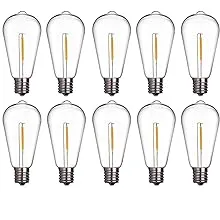 Couah 10 Pack Edison LED Light Bulbs, 0.6 Watt E17 Screw Base Replacement Bulbs ...