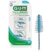 GUM Proxabrush Go-Betweens Refills - Wide - Compatible with GUM Permanent Handle - Reusable Interdental Brushes - Soft Bristled Dental Picks, 16ct (6pk)