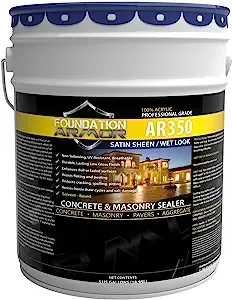 5 GAL Armor AR350 Solvent Based Acrylic Wet Look Concrete Sealer and Paver Sealer