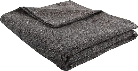 Grey 62x80 Military Wool Blanket for Emergency ,Camping & Everyday Use (Grey)