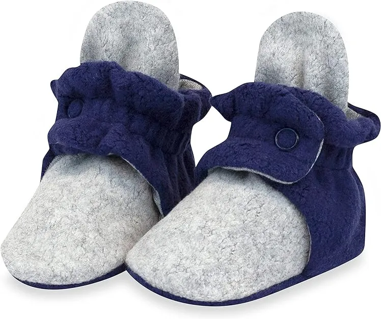 Zutano Cozie Fleece Baby Bootie - Gray