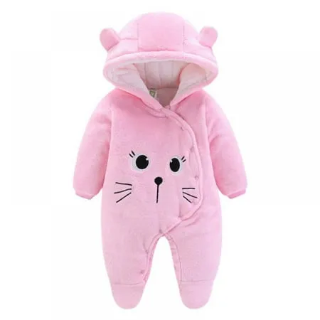 URMAGIC Newborn Baby Jumpsuit Hooded Fleece Rompers Long Sleeve Onesies Outwear Outfits 0-12 Months