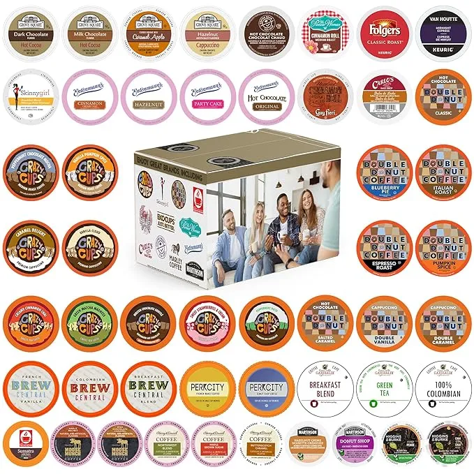 Keurig K-Cup Brewers Coffee, Tea, Cappuccino and Hot Chocolate Variety Sampler