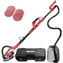 POWER PRO 1850 Electric Drywall Sander - Variable Speed 1000-1850rpm, 750 Watts, with Automatic Vacuum System, LED Light, and Tool Case (1850)POWER PRO 1850 Electric Drywall Sander - Variable Sp…