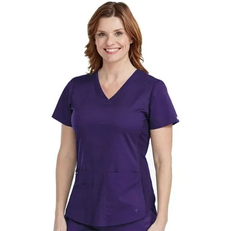 Med Couture Touch Women's Top V-Neck Shirttail