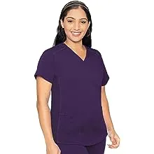 Med Couture Touch Women's Top V-Neck Shirttail