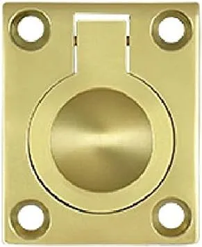 Deltana FRP175U3 1 3/4-Inch x 1 3/8-Inch Solid Brass Flush Ring Pull