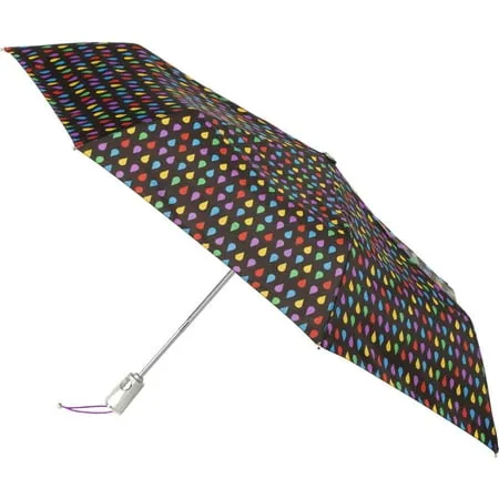 Totes Sunguard Auto Open Close Umbrella with NeverWet - Black Rain