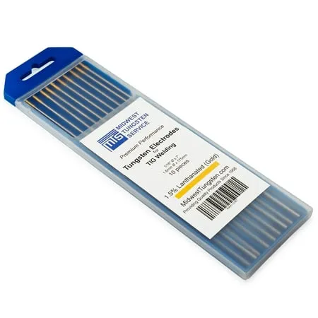 TIG Welding Tungsten Electrodes (0.040&#034;, 1/16&#034;, 3/32&#034;, 1/8&#034;, 5/32&#034;) - 10-pack