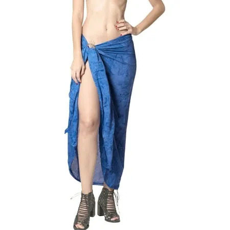 HAPPY BAY Women s Beach Swimsuit Sarong Wrap Cover up Bikini Wraps Summer Pareo Coverups for Women One Size Blue Tie Dye