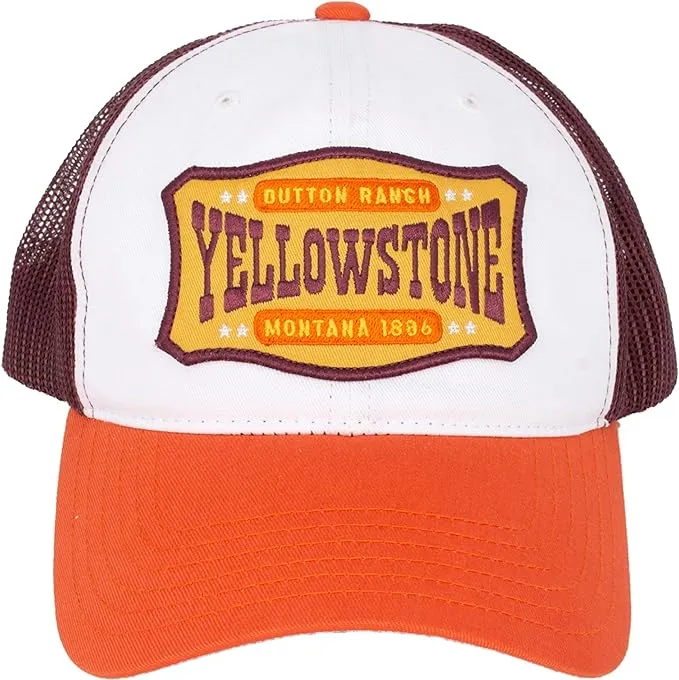 Concept One Yellowstone Trucker Hat, Adjustable Snapback Mesh Baseball Hat with Curved Brim