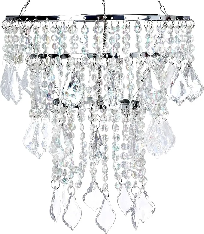 Acrylic Chandelier lampshade Crystal Beaded Fixture Pendant Ceiling Light Shade