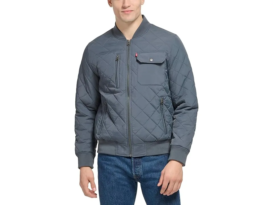 Levi's Diamond Quilted Bomber Men's Clothing Indigo : SM