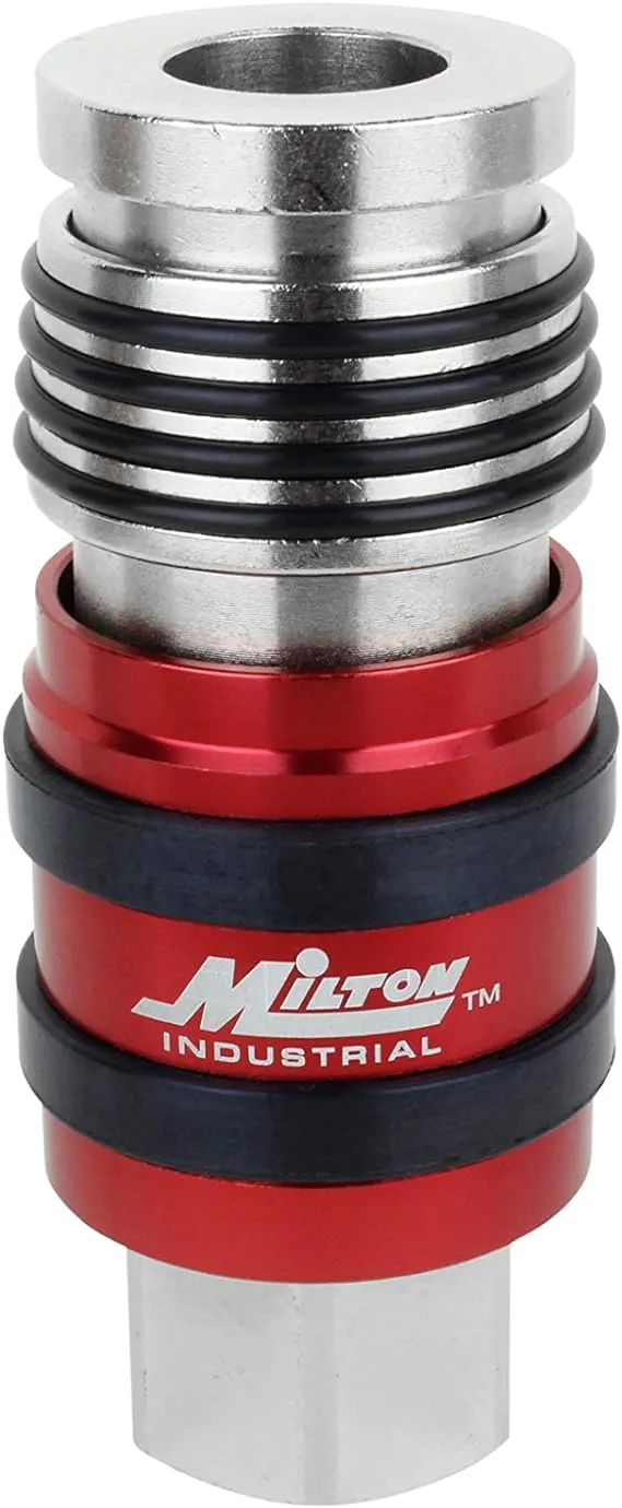 Milton s-1773: 2 In One Universal Safety Exhaust Coupler – 1/2" Fnpt X 1/2" Body Flow