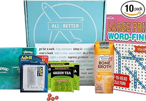 Care Package for Sick Friend with General Illness like Cold or Flu  All | Better Quick Sick Box A 