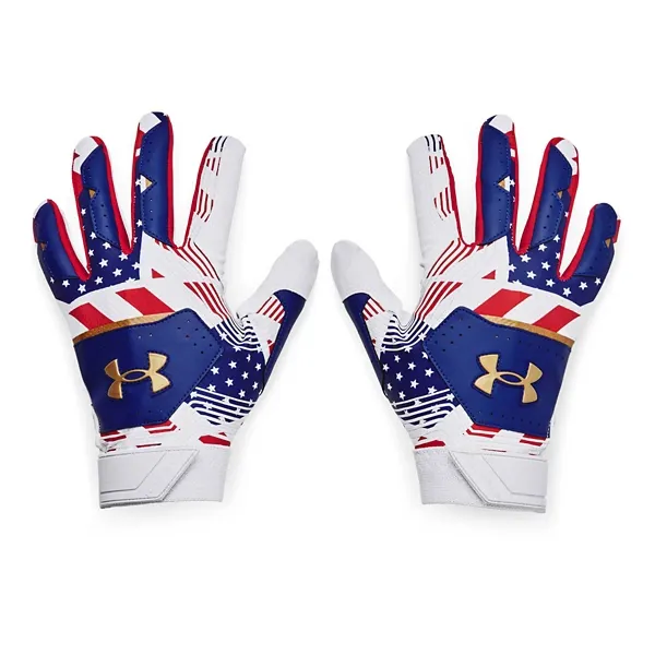 Men's Under Armour Clean Up 21 Culture Baseball Batting Gloves Red/White/Blue Small