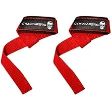 Gymreapers Lifting Wrist Straps for Weightlifting, Bodybuilding, Powerlifting, Strength Training, & Deadlifts - Padded Neoprene with 18" Cotton (Red)Gymreapers Lifting Wrist Straps for Weightlifting, Bodybuilding, Powerlifting, Strength Training, & Deadl