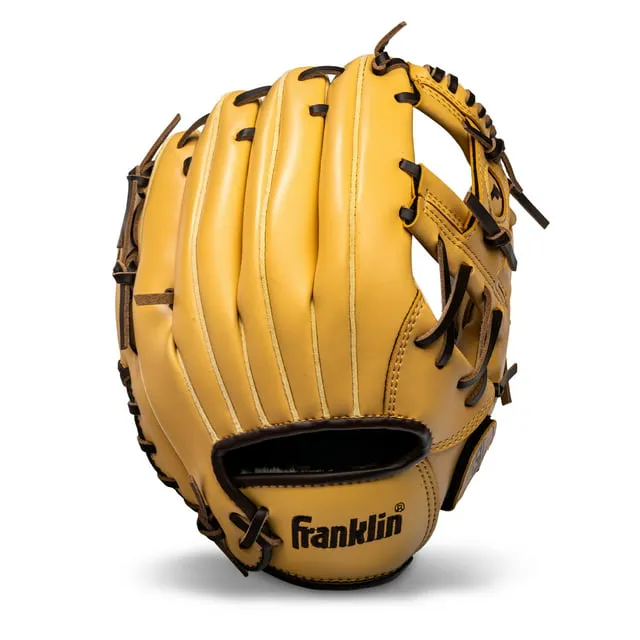 Franklin Sports Baseball and Softball Glove - Field Master - Baseball and Softball Mitt - Adult and Youth Camel Glove - Right Hand Throw - 11.0"