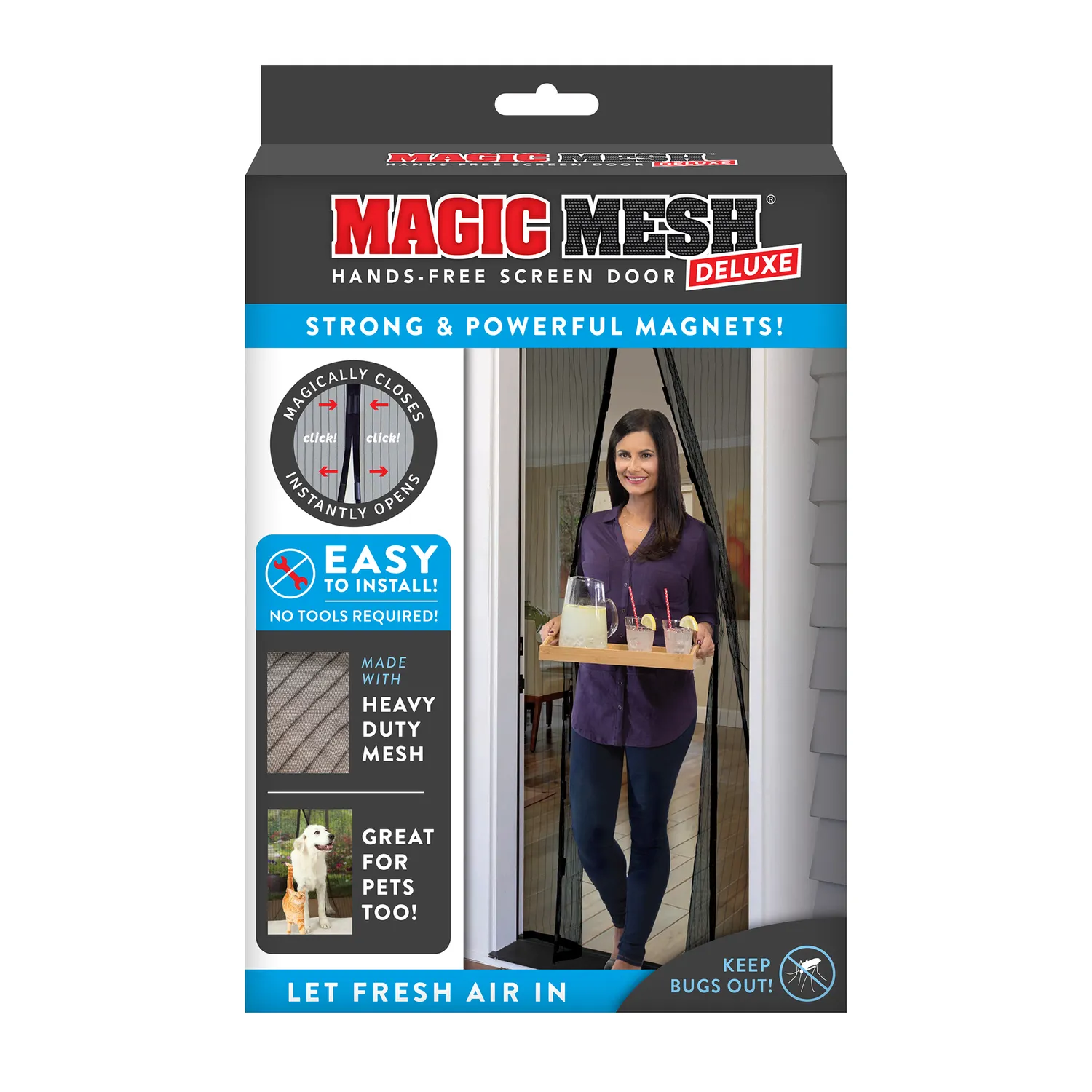 Magic Mesh Hands-Free Screen Door